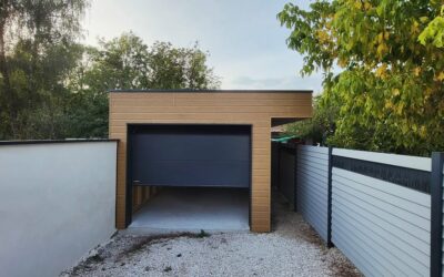 Pose d’un garage ossature bois Abris-co